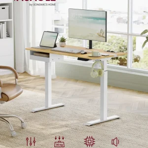 bureau assis debout blanc